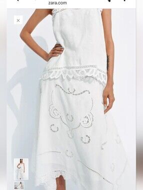 White Eyelet Midi Skirt - Women's Summer Skirt